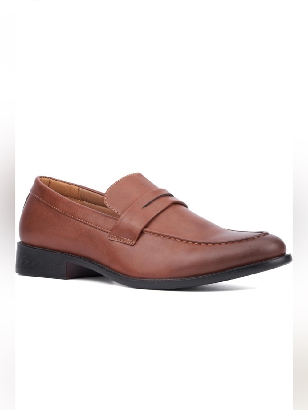 NWOT NY&C Men's Brown Leather Like dress Loafers size 13